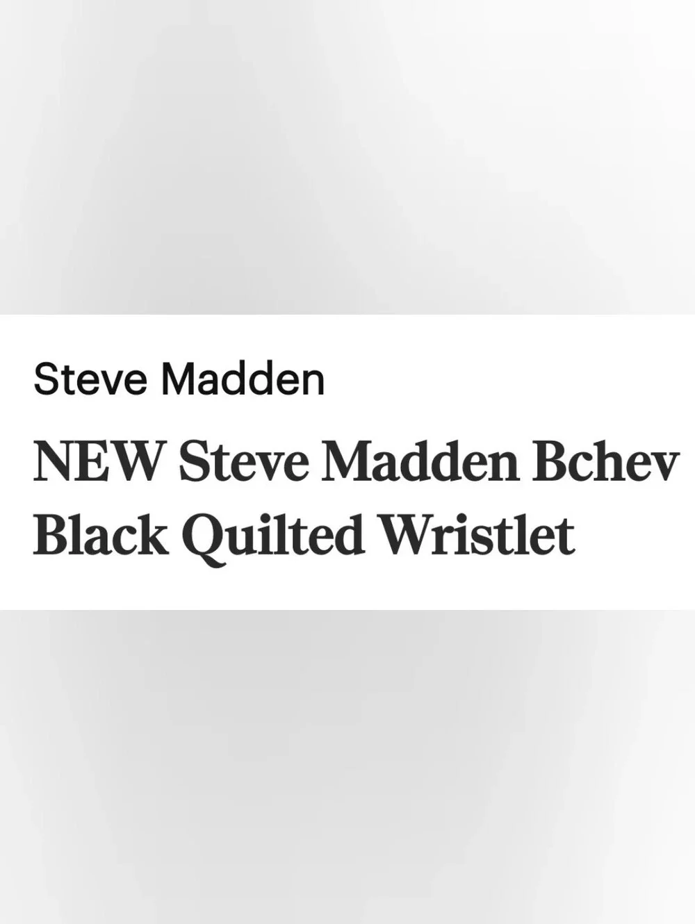 Steve Madden- Black Quilted Wristlet Card Case with SM Logo